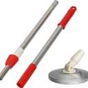 Spin Mop Replacement Handle, 49-inch 360 Degree Rotating Telescopic Spin Mop Pole Handle and Stainless Steel Mop Disc for Household Floor Cleaning Accessories (Red)