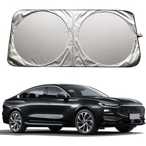 XHRING Car Windshield Sun Shade Sunshade Compatible with Ford Fusion 2013 2014 2015 2016 2017 2018 2019 2020 2021 Sport Hybrid SE SEL Titanium Accessories Foldable Car Front Window Sun Shield