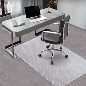 Vicwe Office Chair Mat for Carpeted Floors, 55"X36" Rectangle Desk Chair Mats with Studs for Low and No Pile Carpeted Floors, Easy Glide Computer Desk Chair Mat for Home & Offices (Transparent)
