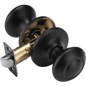 Black Door Knobs Interior, Non Locking Hall Door Knob, Vintage Door Handles Door Lever (1)