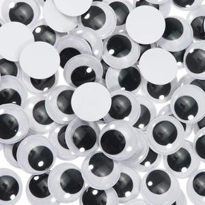 TOAOB 100pcs 30mm Black Wiggle Googly Eyes with Self Adhesive Large Round Plastic Sticker Eyes for DIY Arts Crafts Scrapbooking Decoration