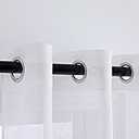 DONREN 72 Inches Long White Voile Curtains for Living Room Set of 2 Solid Textured Sheer Panels with Ring Top
