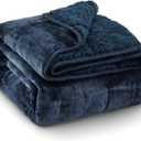 Super Fuzzy Soft Sherpa Fleece Weighted Blanket, 15 lbs Dual Sided Fluffy Heavy Weighted Blankets for Adults - No Bunching with Double Layers of Soft Inner Lining (60"x 80", 15 Pounds) (Navy Blue)