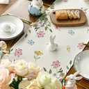 Artoid Mode Bunny Rabbits Eggs He is Risen Easter Table Runner, Seasonal Spring Kitchen Dining Table Decoration for Home Party Decor 13x120 Inch