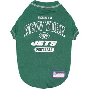 NFL New York Jets Dog T-Shirt for Pets, Size Large. Officially Licensed Pet Shirt with Team Logo, Soft Stretchable Comfort Fit Apparel for Dogs & Cats, Large