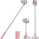 XIHAMA Selfie Stick Tripod with Light,3 in 1 Extendable Selfie Stick with Wireless Remote,Portable Phone Tripod Stand Compatible with iPhone 16 15 14,Samsung Smartphone and More