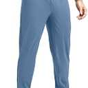 Blouty Men's Joggers Pants with Zipper Pockets Stretch Workout Athletic Sweatpants Gym Golf Joggers for Men Casual Running (White,Medium)