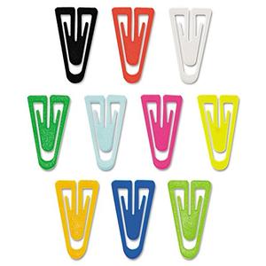 Advantus PC0600 Paper Clips, Plastic, Large (1-3/8-Inch), Assorted Colors, 200/Box