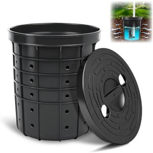 Perforated Sump Pump Basin With Lid, 13 X 11.4 X 15 Inch Sump Pump Basin With 40 Drilled Holes, Sump Basin Specifically Designed For Drainage From Crawl, Patios, Driveways Spaces, Durable, Black