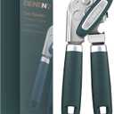Beneno Heavy Duty Hand Can Opener Manual with Magnet, Durable Sharp Carbon Steel Blade Smooth Cutting, Big Effort-Saving Knob & Soft Grip Handle, Multifunctional Kitchen Tool with Bottle Opener, Aqua