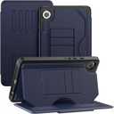 Case for Samsung Galaxy Tab A9 8.7 SM-X110 X115 X117 - Multiple Angles Shockproof Fall Prevention Rugged Soft TPU Cover with Pencil Holder, Auto Sleep/Wake(Dark Blue)