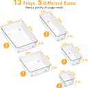 SMARTAKE 13-Piece Drawer Organizers with Non-Slip Silicone Pads, 5-Size Desk Bathroom Drawer Organizer Trays Storage Tray for Makeup, Jewelries, Utensils in Bedroom Dresser, Office and Kitchen, Clear