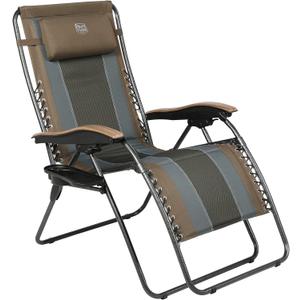 TIMBER RIDGE Outdoor Reclining Patio Padded with Adjustable Headrest and Cup Holder Foldable Zero Gravity Lawn Chair XL for Adults, Support up to 350 LBS, Brown,1 Count (Brown-1 Pack)