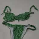 SweatyRocks Women's Bathing Suits Floral Print Tie Knot Front Bikini Set High Cut Swimsuits (X-Large, Green)