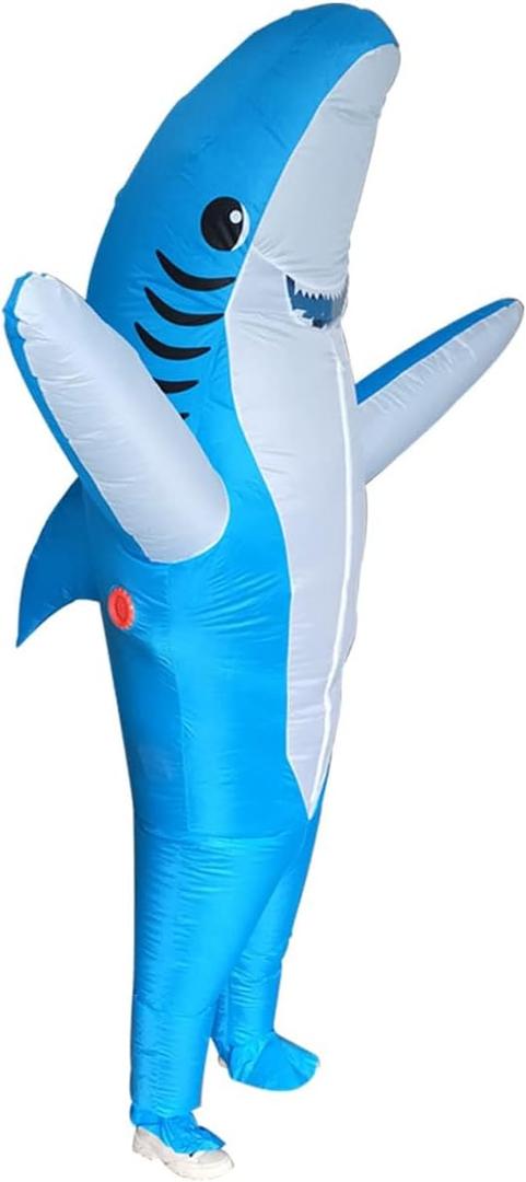 Poptrend Adults Inflatable Halloween Costumes Blow Up Shark Costume for Halloween, Birthday Gift Cos Play Party