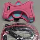 haapaw Dog Harness with Leash Set, No Pull Adjustable Reflective Step-in Puppy Harness with Thickened Padded Vest for Medium Dogs (Blue / Pink)