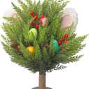 Allesgute Easter Decorations,1Pcs Artificial Easter Egg Flower Table Ornaments, Eggs Berry Picks with Bunny Ears, Easter Decorations for homeDecor, DIY, Weddings, Spring Celebrations