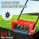 VASALAID Rolling Lawn Aerator, Heavy Duty Manual Push Lawn Aerator Tool with Adjustable Wheels,Rotary Spike Aerator for Lawn Aeration