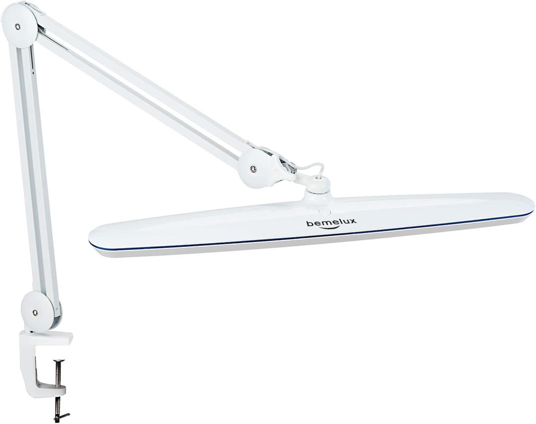 Task Lamp with Clamp, Bright 117PCS LEDs, Metal Swing Arm 24W 2200 Lumen Dimmable Led Desk Lamp for Architect Home Office Study Reading Dorm Workbench Craft, 23 Inch Working Lamp(White) Task Lamp with Clamp, Bright 117PCS LEDs, Metal Swing Arm 24W 2200 Lumen Dimmable Led Desk Lamp for Architect Home Office Study Reading Dorm Workbench Craft, 23 Inch Working Lamp(White)