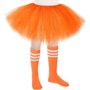 Zhanmai 5 Layered Tutu Skirt for Kids Tulle Tutu Skirt with Tube Socks Princess Runners Costumes Cosplay for Girls Kids