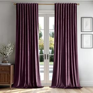 Amazon.com: MIULEE Dark Purple Velvet Curtains 90 inches - Luxury Blackout Curtains for Bedroom Living Room Thermal Insulated Super Soft Window Drapes Rod Pocket & Back Tab, W52 x L90 inches, 2 Panels : Home & Kitchen