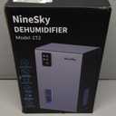 NineSky Dehumidifier,98 OZ Dehumidifiers for Home,(1100 sq.ft) Dehumidifiers for Basement Bathroom Bedroom with Auto Shut Off, Switchable 7 Colors Light(Gray)