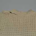 Knit Short Sleeve Sweater L Beige