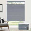 LazBlinds No Tools No Drill Cordless Cellular Shades, Top Down Bottom Up (TDBU) Honeycomb Shades for Home, Blackout Light Blocking Thermal Insulation Blinds for Windows, 38" W x 64" H, Dark Grey
