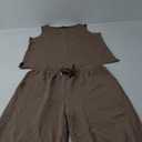 SAMPEEL Two Piece Sets for Women Summer Outfits Beach Vacation Clothes Wide Leg Crop Pants, L