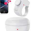 [New Upgrade, Easy to Use] TikTok Scrolling Ring Remote Control, Camera Shutter Remote, Wireless Bluetooth Scrolling Ring for iPhone, iPad, iOS, Android - Light White