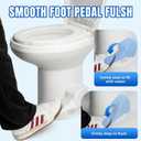 Clirass Efficient Gravity-Flush RV Toilet with Quiet-Close, Triple-Jet Flush with Adjustable Water Level, Standard Height and Foot Pedal for RVs, Trailers, and Campers
