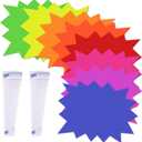 120 Pieces Starburst Signs for Retail, 5*6.6 Inch Fluorescent Garage Sale Stickers, Multicolor Sale Signs for Retail Store, Garage Sale Supplies, including 80 Pcs Yard Sale Stickers with 40 PVC Sticky Transparent Strip