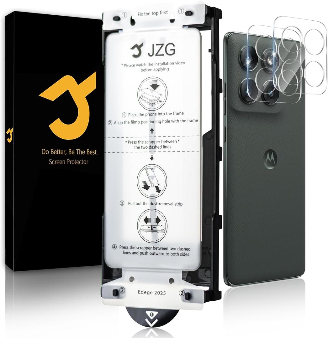 [2+2 Pack] for Motorola Edge 2025 Screen Protector, Camera Lens Protectors, Ultra Clear, Fingerprint Compatible, Anti-Scratch, Case Friendly