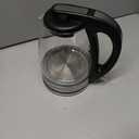 Hamilton Beach Glass Electric Tea Kettle, Water Boiler & Heater, 1 Liter, 1500 Watts for Fast Boiling, BPA Free, Cordless Serving, Auto-Shutoff & Boil-Dry Protection, Soft Blue LED (40930)