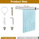tonchean Partition Curtain Rod 6.56FT U-Shape Room Divider without Curtains Metal Support Wall Mounted Privacy Partition Rod with Flat Hook Inherent for Fitting Room Beauty Salon Spa Bedroom Hospital