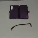 Defencase for Galaxy S25 Case Wallet with RFID Blocking Card Holder for Women, Elegant PU Leather Magnetic Snap Flip Wristlet Strap Zipper Wallet Phone Cases for Samsung Galaxy S25 5G 6.2", Purple