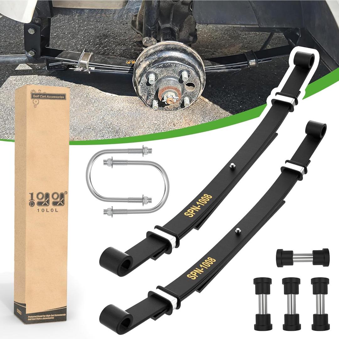 10L0L Golf Cart Heavy Duty Rear 3-Leaf Spring Kit for Club Car DS, Enhance Comfort and Stability on Your Driving Replaces OEM #102006501 1014675 1011149 1012618