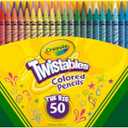 Crayola Twistables Colored Pencil Set (50ct), No Sharpen Colored Pencils For Kids, Kids Art Supplies for Back to School, 4+