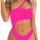 SherryDC Women's Sexy Cutout One Shoulder High Cut Cheeky One Piece Swimsuit Bathing Suit M