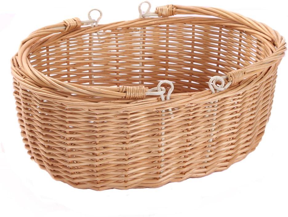 Wicker Picnic Baskets with Handles.Kingwillow. (Natural) (14.17"Lx11.81"Wx5.51"H)