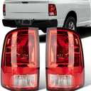 Autoverve Tail Lights Fit Dodge Ram 1500 2500 3500 2009 2010 2011 2012 2013 2014 2015 2016 2017 2018 Rear Brake Back Up Cover Taillights Lens Assembly Left Driver Right Paeenger Side (Lamp Included)