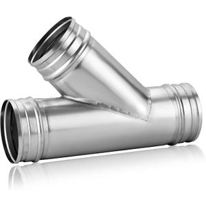 NATGAI 4 Inch 3 Way Duct Splitter, 45Metal Hose Connector 4 Inch Duct Connector for Exhaust Fan, Y-Shaped Ducting Adapter for HVAC, Dryer Vent, Exhaust Fan, Ventilation Systems in Kitchen & Bathroom