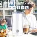 Huogary Milk Forther Simple Milk Frother and Steamer 2-in-1 Milk Steamer with Hot Milk Foam and Hot Milk for Latte, Macchiato, Cappuccinos, White Medium