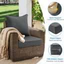 Outdoor Deep Seat & Back Cushion Set (2-Pack), 24 x 24 Inch Water Repellent and Fade Resistant Patio Furniture with Removable Cover for Outside Sofa Couch, Charcoal