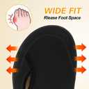 LeIsfIt Womens Slippers Wide Diabetic Shoes Adjustable Arthritis Edema House Shoes Indoor Outdoor Slippers, Size 37 (Black)