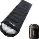 Atarashi Camping Sleeping Bag- 4 Seasons for Adults, Light, Warm, Extra-Large with Compression Sack- Great for Hiking, Backpacking & Outdoor Adventures (Dark Grey/Wide(40''x87''))