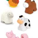 Melissa & Doug Pop Blocs Farm Animals Educational Baby Toy - 10 Linkable Pieces