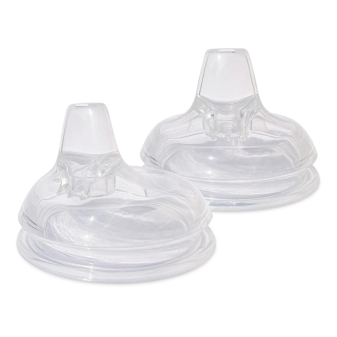 Botabee Soft Spout Sippy Cup Bottle Nipples for Comotomo Baby Bottle, Pack of 2 - Fits 5 Ounce & 8 Ounce Bottles | Transition Nipples Convert Baby Bottle to Sippy Cup | Includes Nipple Storage Case