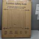 Cumbor 36" Extra Tall Baby Gate for Stairs, 29.7-40.6"(Extensions Included) Wide Dog Gate for Doorways, Pressure Mounted Auto-Close Pets Gates for Dogs Indoor, Durable Safety Child Gate, White