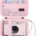 Canboc Carrying Case for Fujifilm Instax Mini EVO Instant Camera, Mesh Pocket fit Instax Mini Instant Film and Cable, Pink